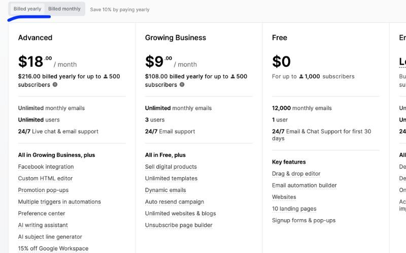 Pricing and Value : MailerLite
